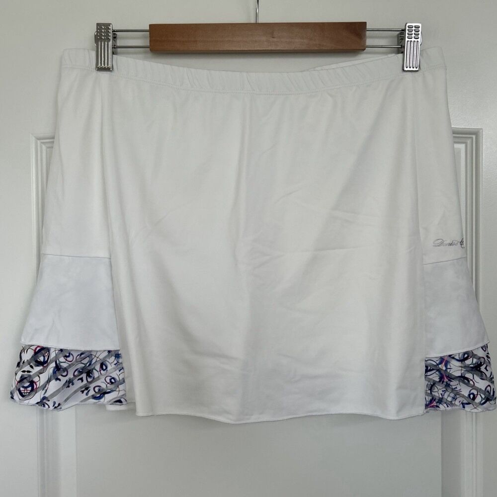 Denise Cronwall Womens Skort XL White Tennis Pickleball Mosaic Linda Pull On